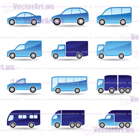 Road transport icon set - vector illustration