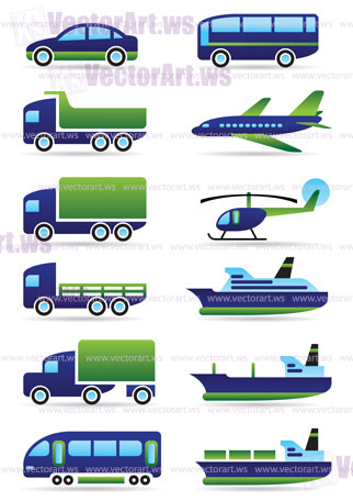 Vehicles icons set - vector illustration
