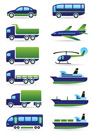 Vehicles icons set - vector illustration