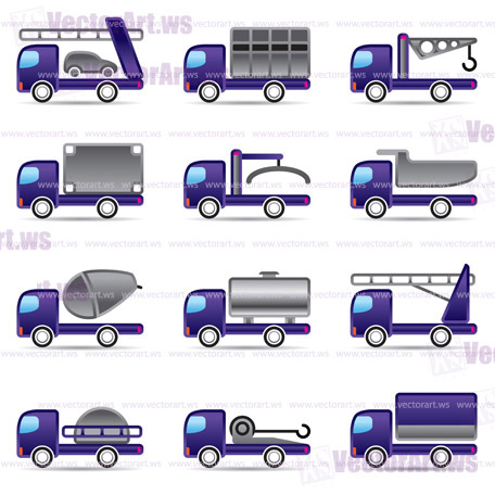 Different types of trucks - vector illustration