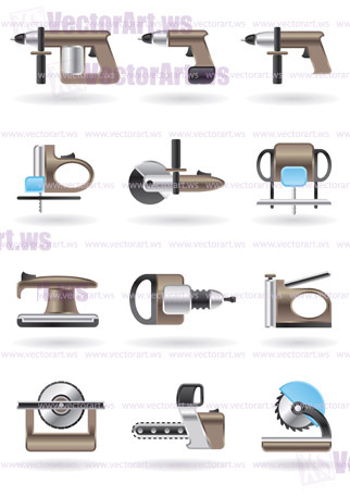 Building and furniture power tools - vector illustration