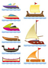 Sea and river boats - vector illustration