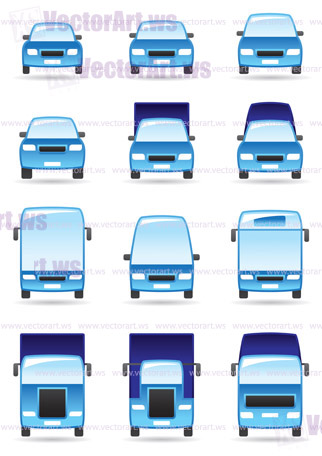 Road transport icons set - vector illustration