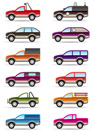 Different off road and SUV cars  - vector illustration