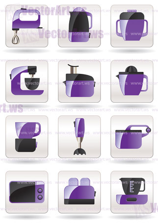 Household appliances for kitchen - vector illustration