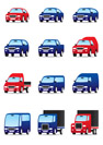 Road private and public transport icons set - vector illustration