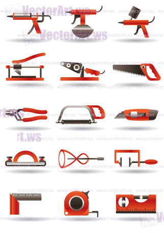 Construction and building manual tools - vector illustration