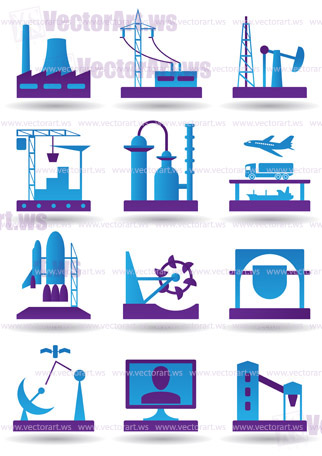 Plants for light and heavy industry - vector illustration