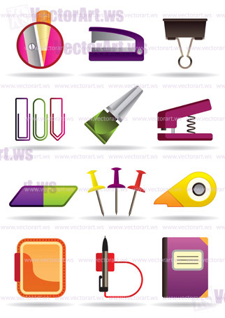 Office, school and education bookstore tools - vector illustration