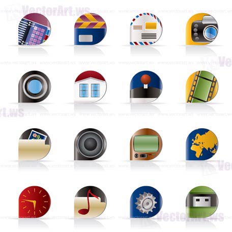 Internet, Computer and mobile phone icons - Vector icon set