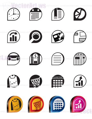 Simple Business and Office  Internet Icons - Vector Icon Set