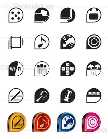 Simple Phone  Performance, Internet and Office Icons - Vector Icon Set