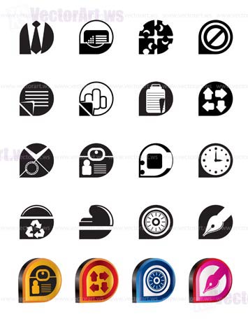 Simple Business and Office Icons - vector icon set