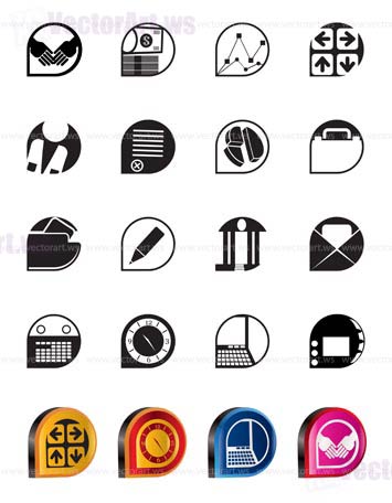 Business and office icons - vector icon set