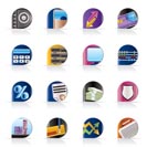 bank, business, finance and office icons - vector icon set