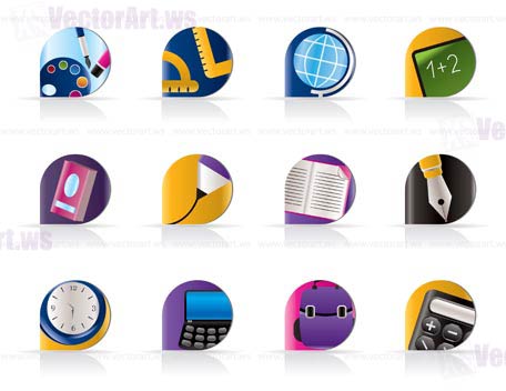 School and education icons - vector icon set