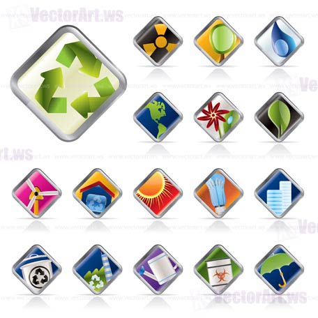 Realistic Icon - Ecology - Set for Web Applications - Vector