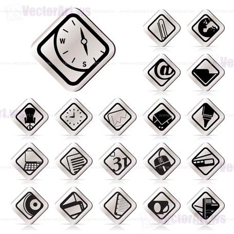 Simple Business and Office tools icons vector icon set 2