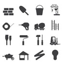 Silhouette Construction and Building Icon Set. Easy To Edit Vector Image