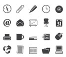 Silhouette Office tools icons - vector icon set 2