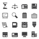 Silhouette Business and office  Icons  vector icon set