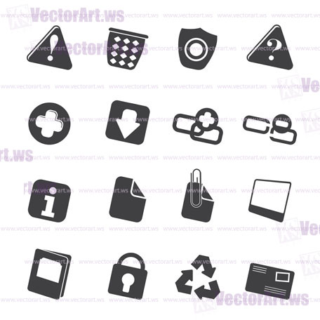 Silhouette Web site and computer Icons - Vector Icon Set