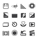 Silhouette Digital Camera  Performance - Vector Icon Set