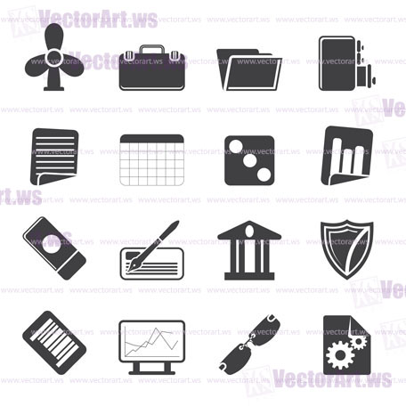 Silhouette Business and Office Icons - Vector Icon Set 2