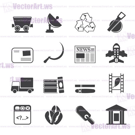Silhouette Business and industry icons - Vector Icon set 2