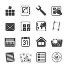 Silhouette Mobile Phone and Computer icon - Vector Icon Set