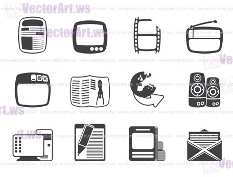 Silhouette Media icons - Vector Icon Set