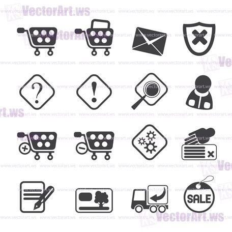 Silhouette Online Shop Icons - Vector Icon Set