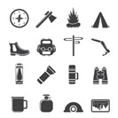 Silhouette Tourism and Holiday icons - Vector Icon Set