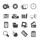Silhouette Computer, mobile phone and Internet Vector Icon Set