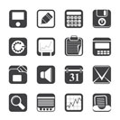 Silhouette Business, Office and Finance Icons - Vector Icon Set