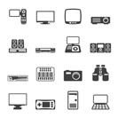 Silhouette Hi-tech equipment icons - vector icon set 2