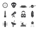 Silhouette Astronautics and Space Icons - Vector Icon Set