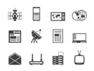 Silhouette Communication and Business Icons - Vector Icon Set