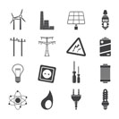 Silhouette Electricity,  power and energy icons - vector icon set