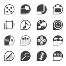 Silhouette Phone Performance, Internet and Office Icons - Vector Icon Set