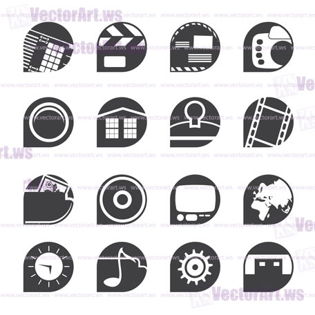 Silhouette Internet, Computer and mobile phone icons - Vector icon set