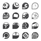 Silhouette Computer, mobile phone and Internet icons -  Vector Icon Set