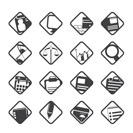 Silhouette Business and office icons - vector icon set