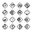 Silhouette Computer  performance and equipment icons - vector icon set