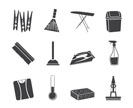 Silhouette Home objects and tools icons - vector icon set