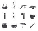 Silhouette Picnic and holiday icons - vector icon set