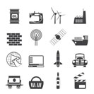 Silhouette Business and industry icons- vector icon set