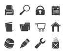 Silhouette website, internet and computer icons - vector icon set