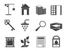 Silhouette Simple Real Estate icons - Vector Icon Set