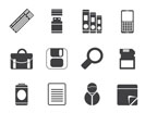 Silhouette Business and Office tools icons - vector icon set 3